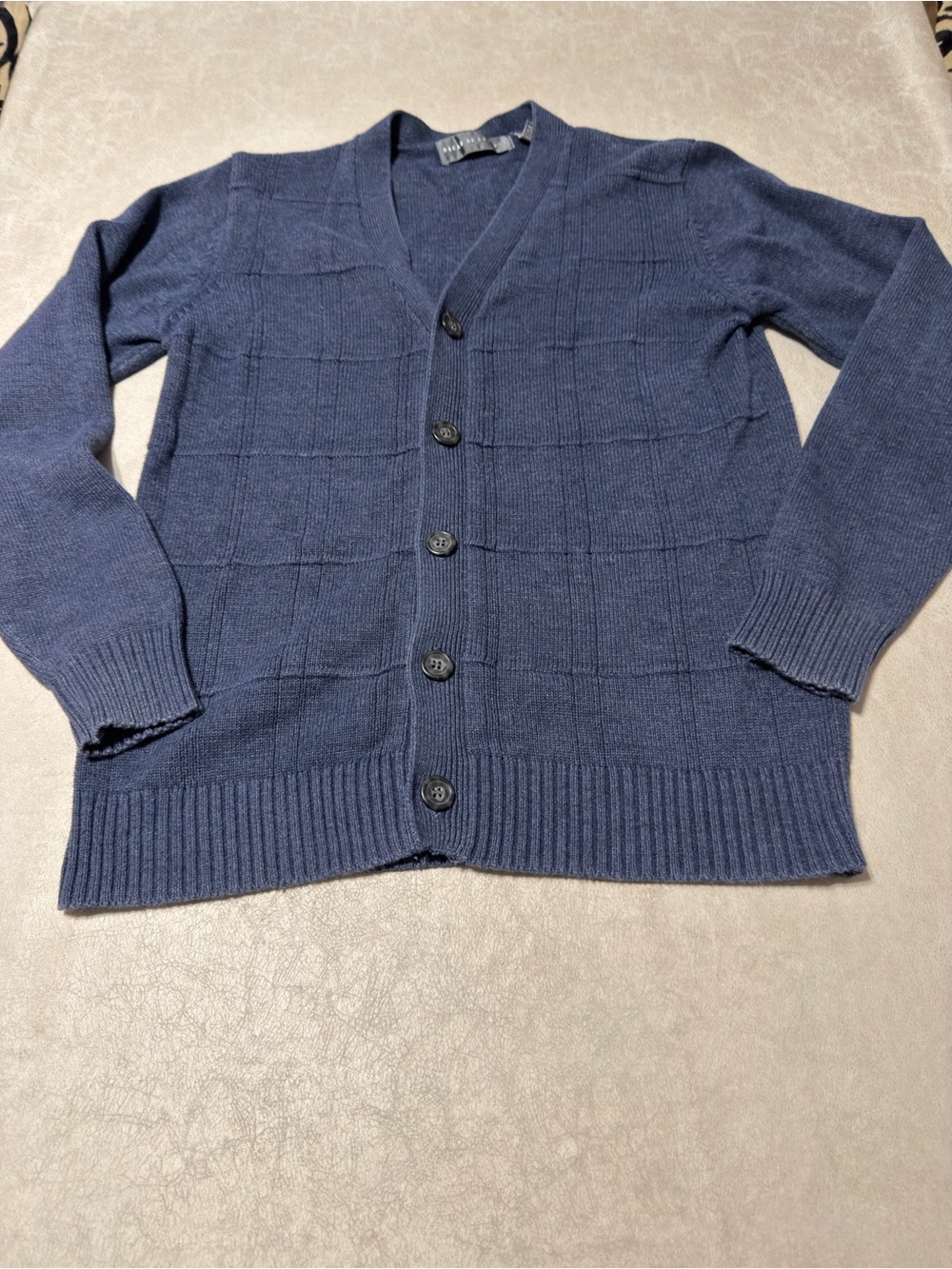 Oscar De La Renta Women's Dusty Blue Knit Cardigan. Size S